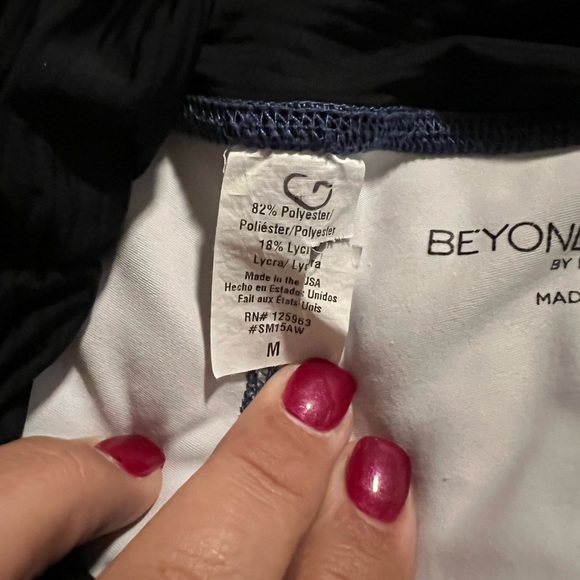 Beyond The Bump By Beyond Yoga Maternity Leggings Blue Black Women's Medium - Picture 3 of 9